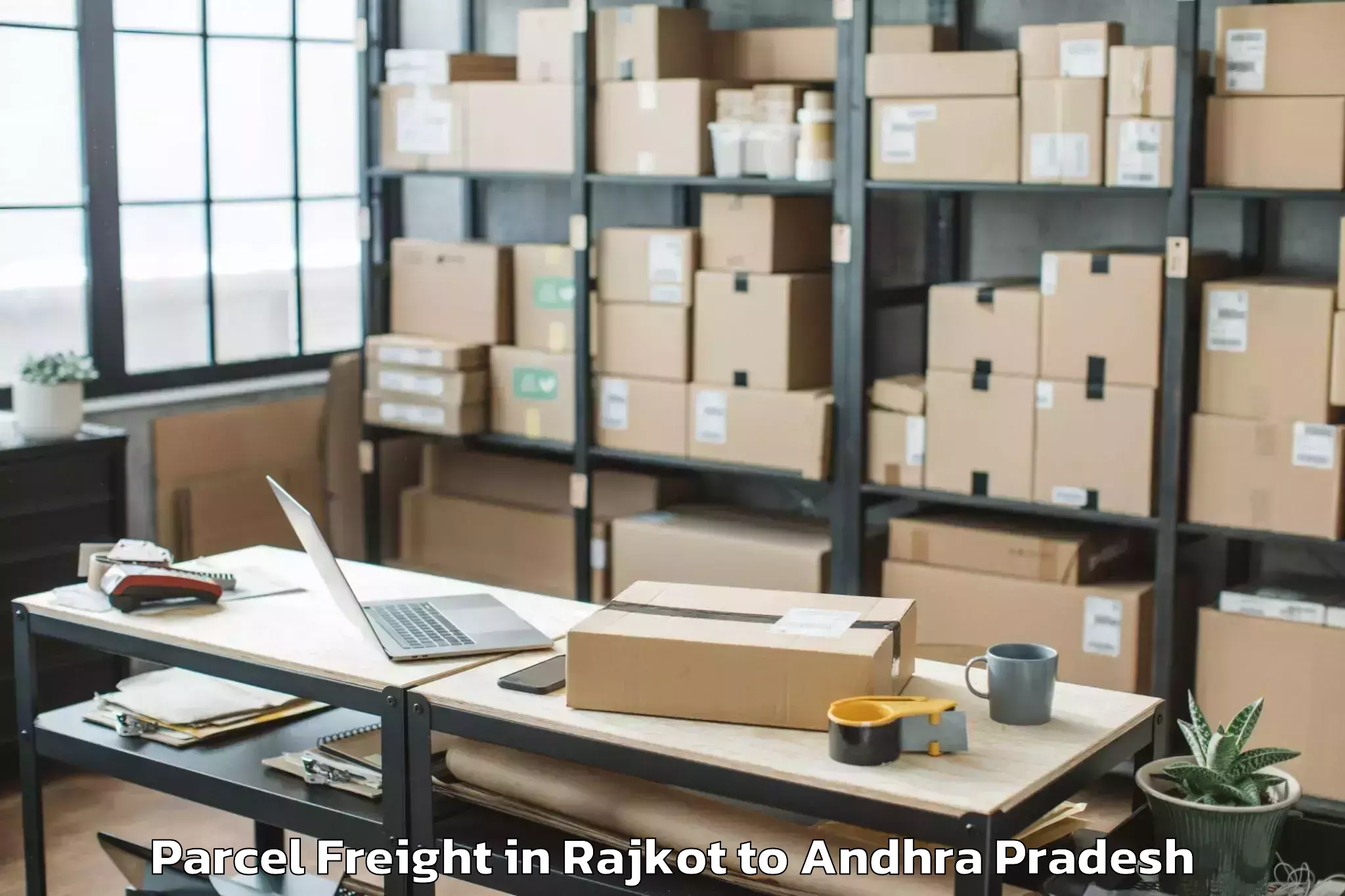 Book Rajkot to Thallarevu Parcel Freight Online